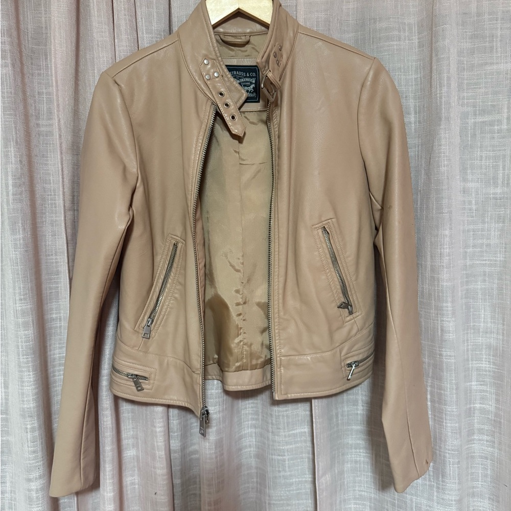 Levi's Beige Leather Jacket for Women